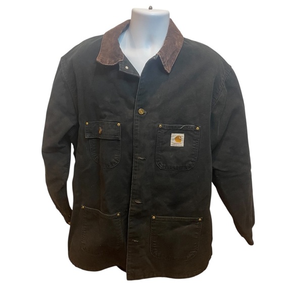 Carhartt Vintage Mens Chore Coat Size 48 Tall Faded Black - Picture 1 of 12